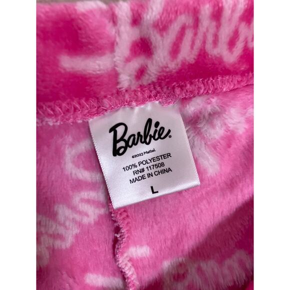 Barbie Fleece Lounge Shorts Women’s Large Y2K Cozy Sleepwear Pink Retro Style - Picture 2 of 4